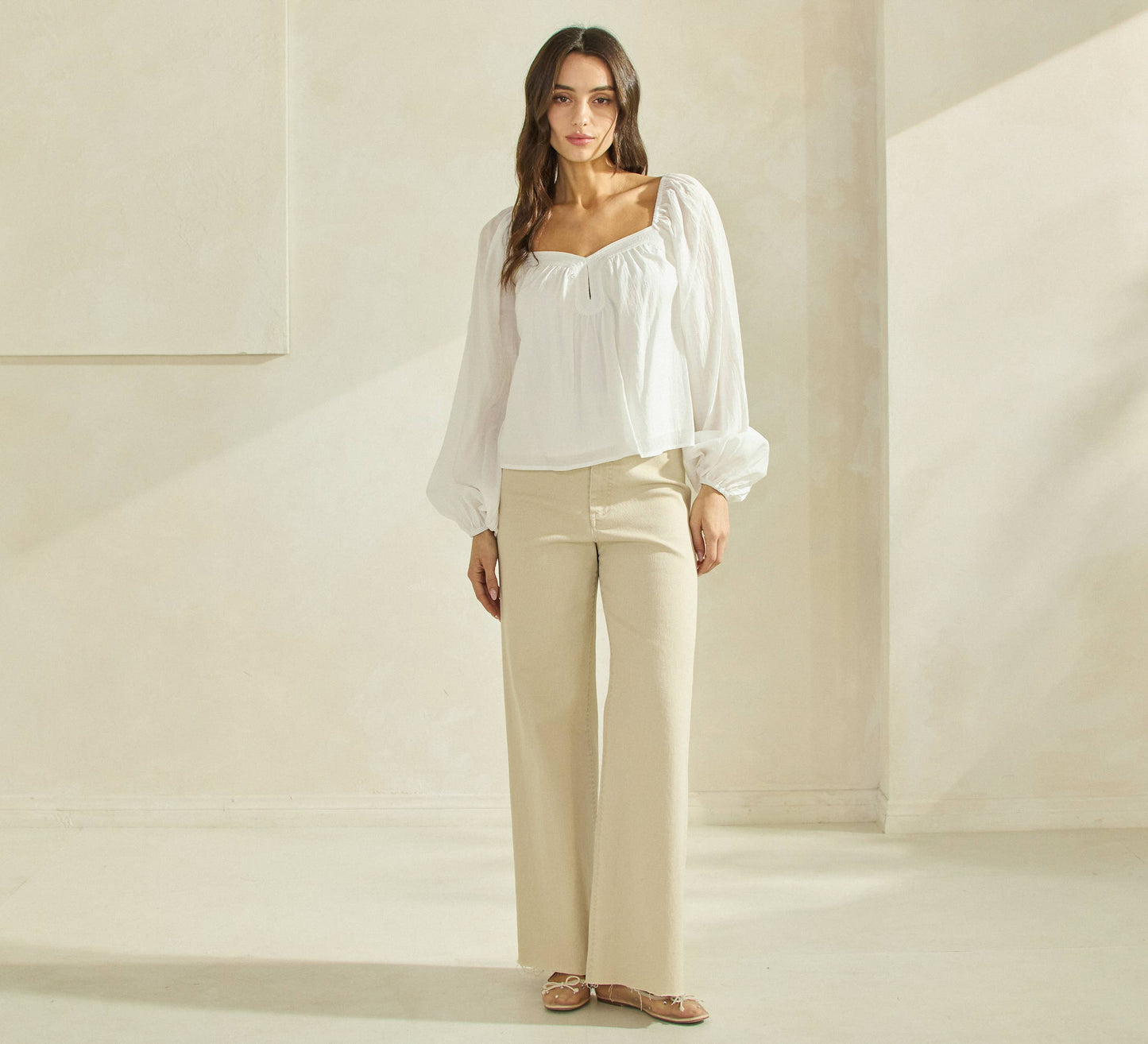 Sweetheart Summer Blouse in White
