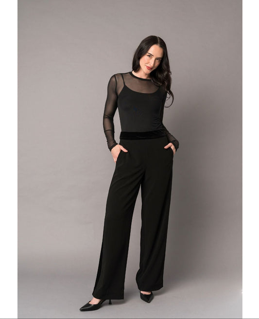 women's velvet tux pants