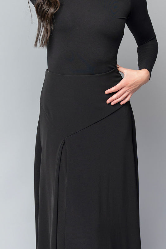 floor length a-line black formal skirt