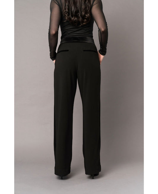 women's velvet tux pants