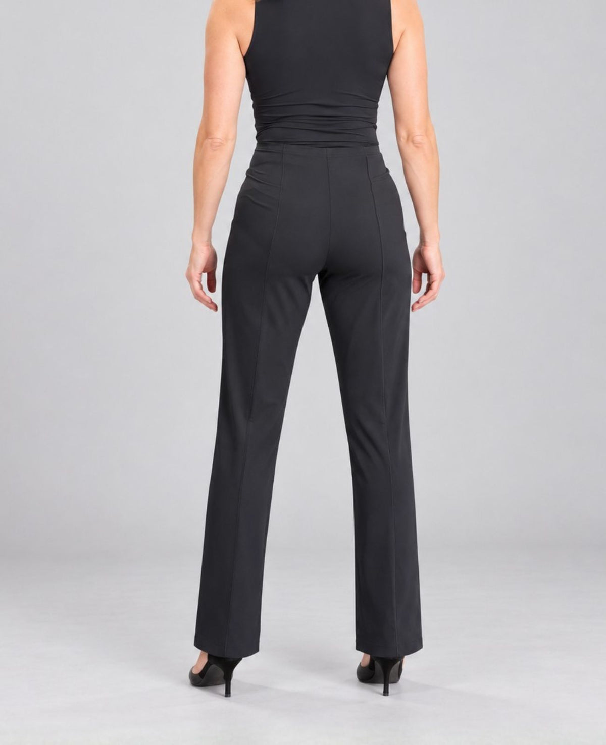 Tailored Straight Leg Stretch Pants | Concert Black Pants for Musicians