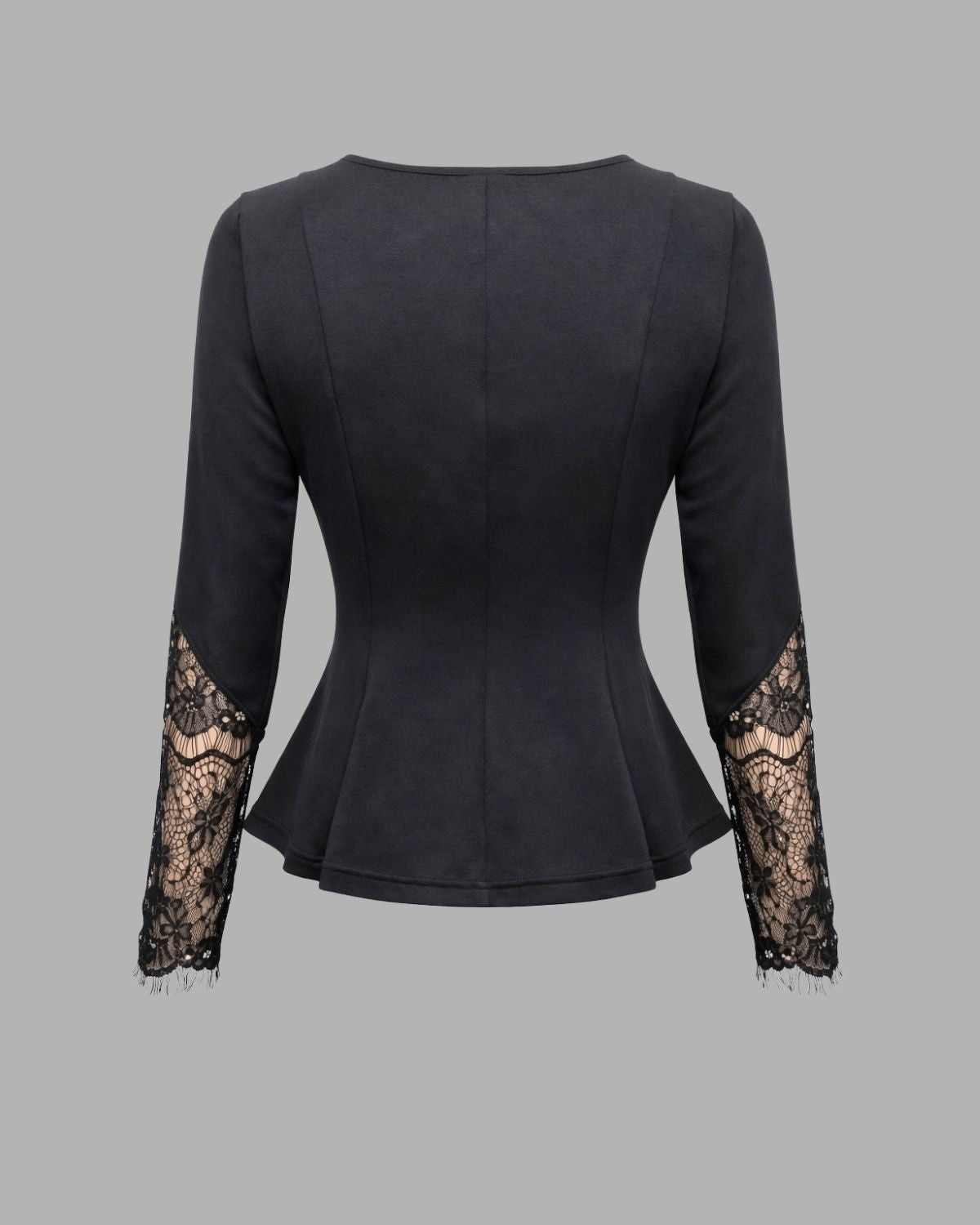 Peplum Top with Lace Sleeves