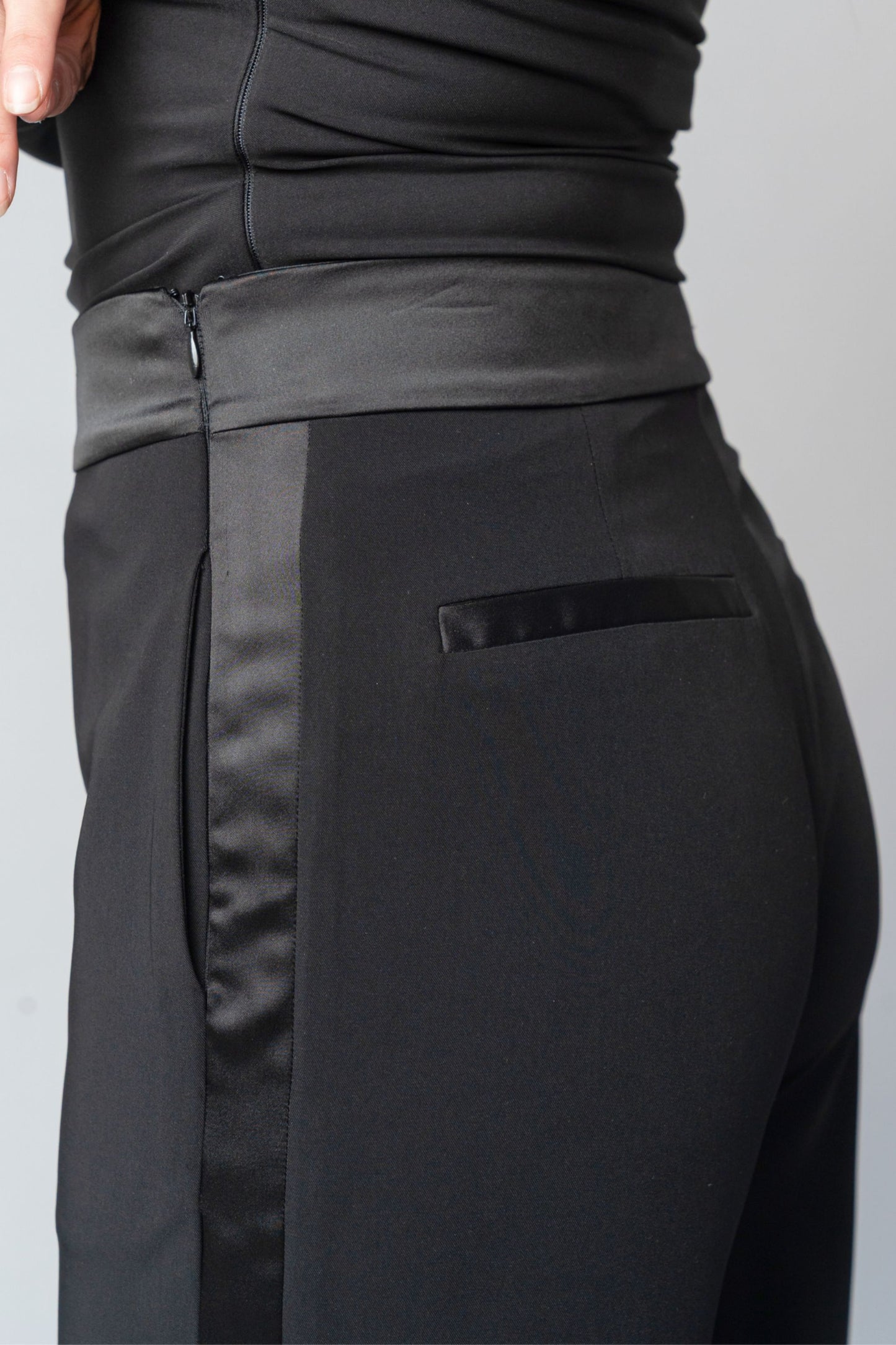 women's concert black tuxedo pants