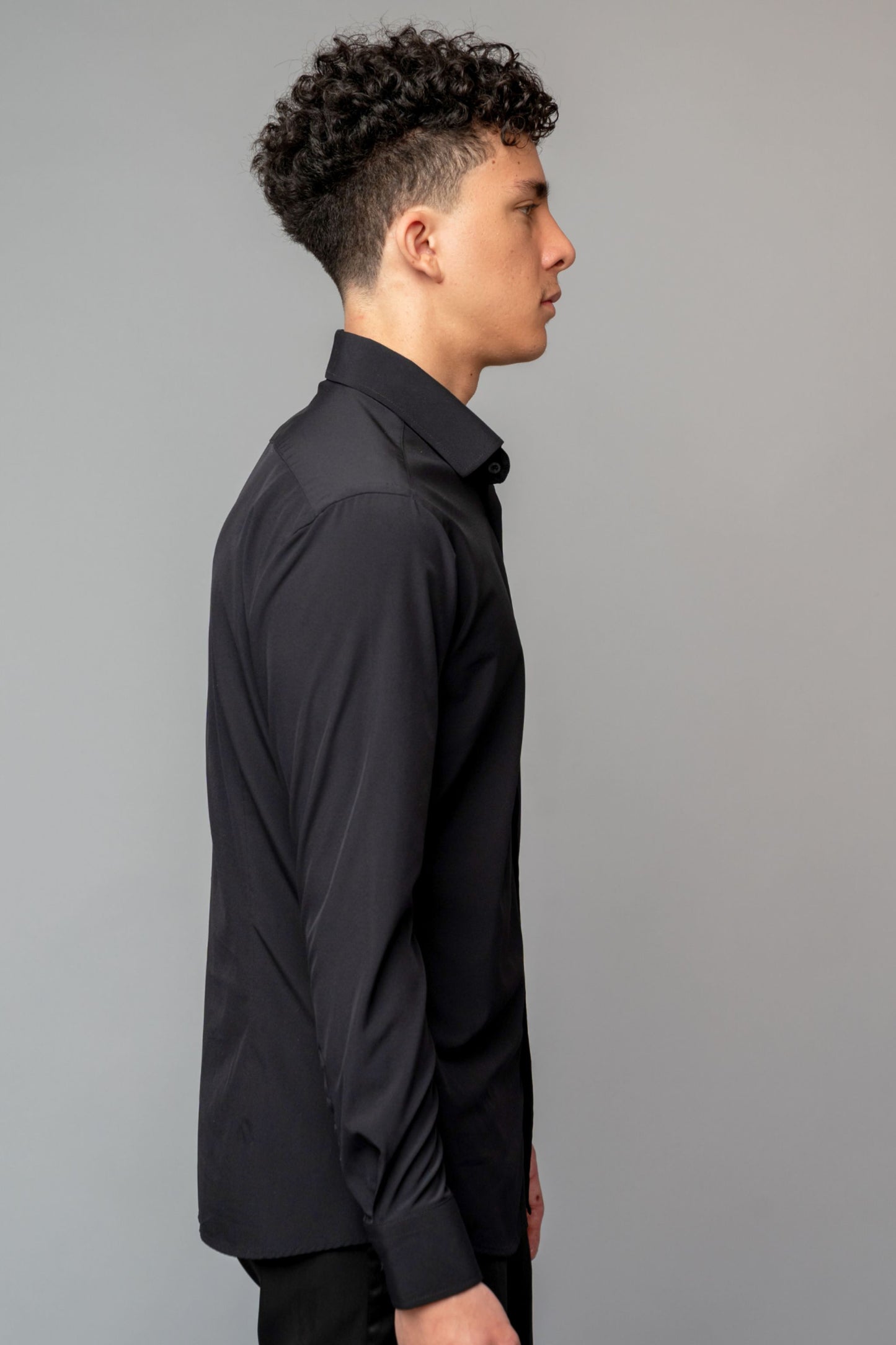 mens black dress shirt with stretch