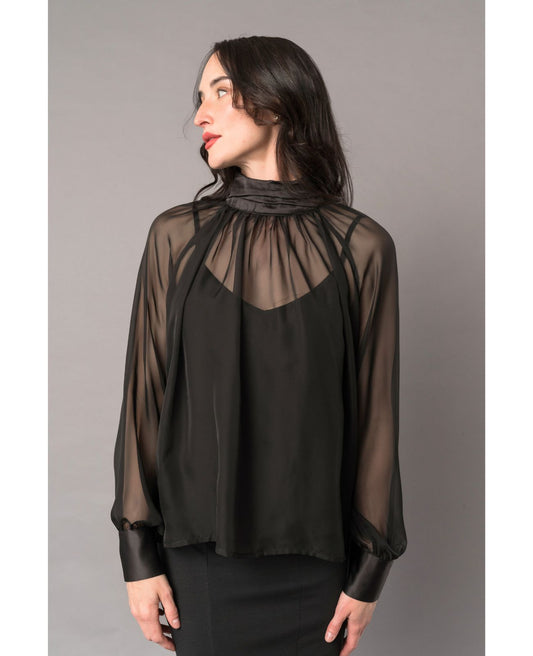 Long sleeve concert black blouse