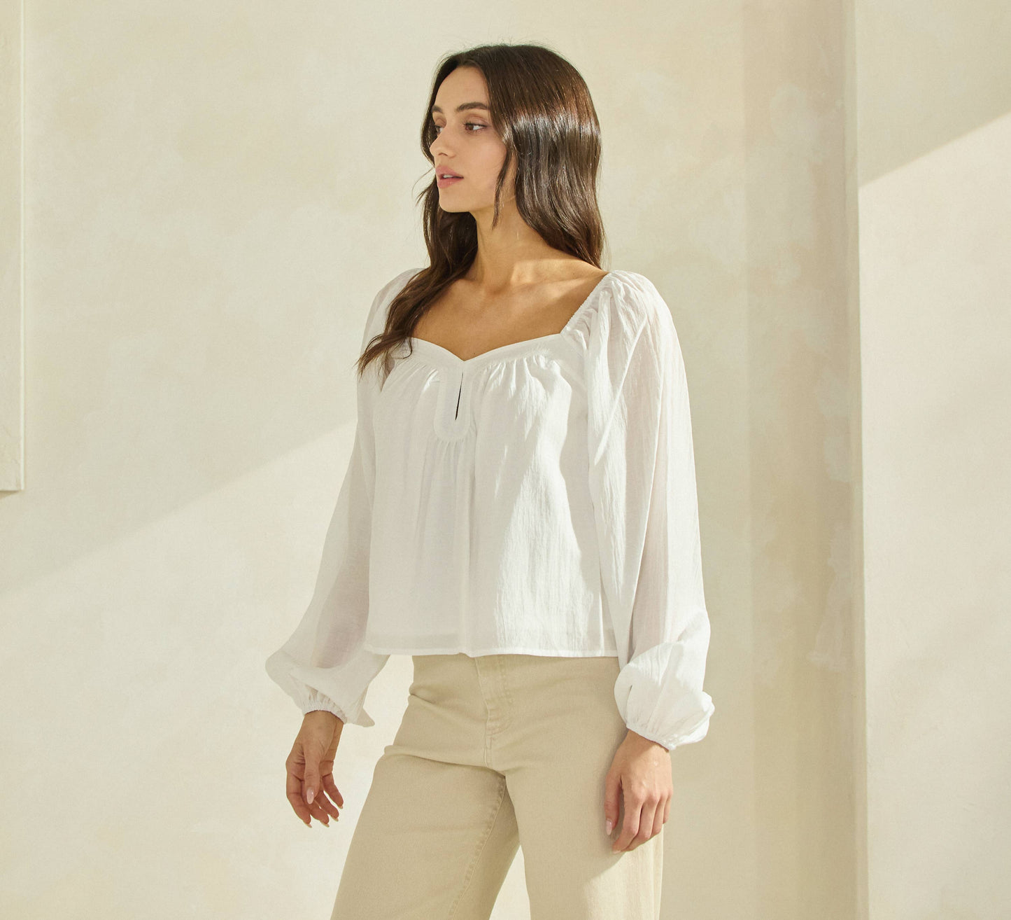 Sweetheart Summer Blouse in White