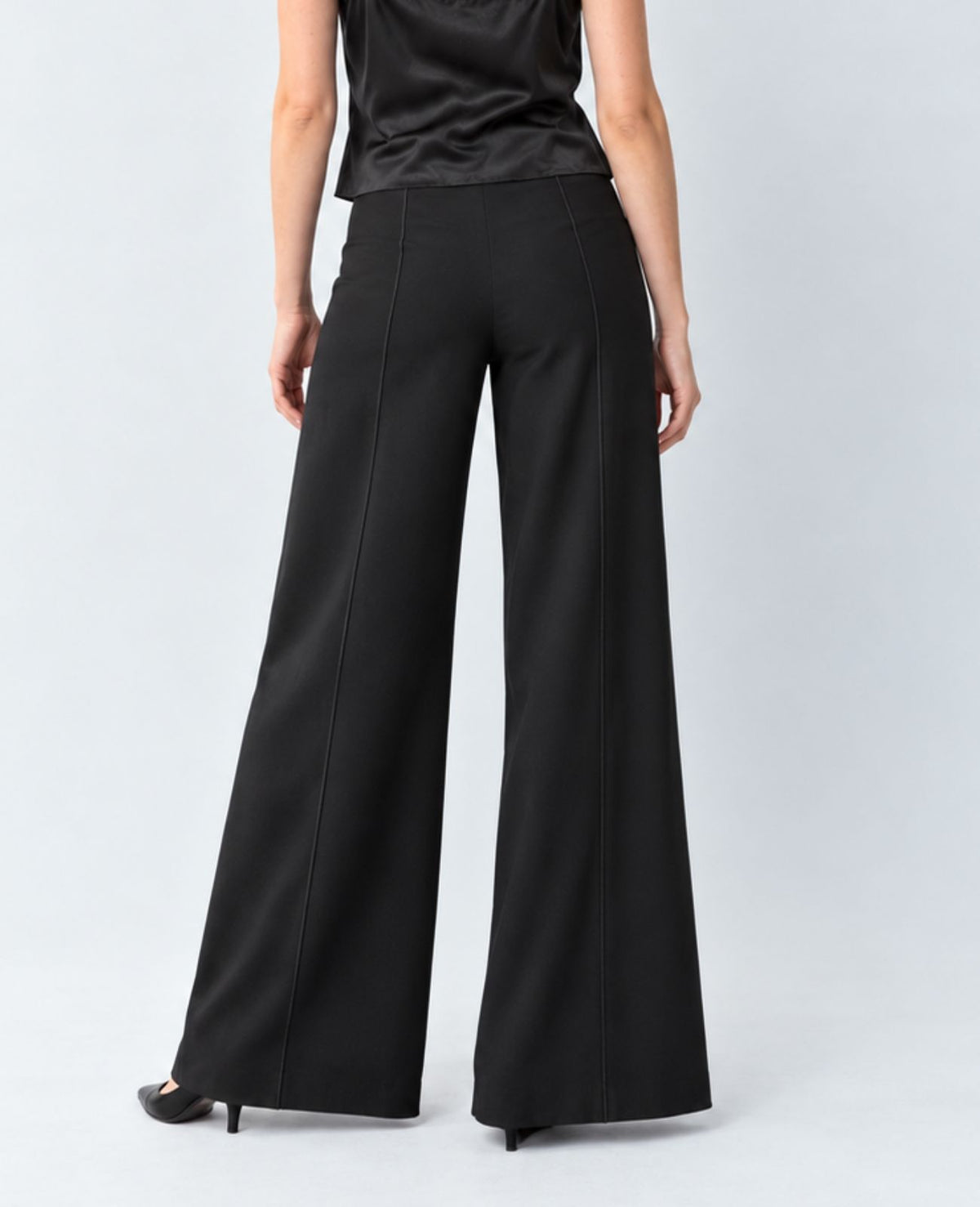Wide Leg Black Stretch Pants | Concert Black Pants for Musicians
