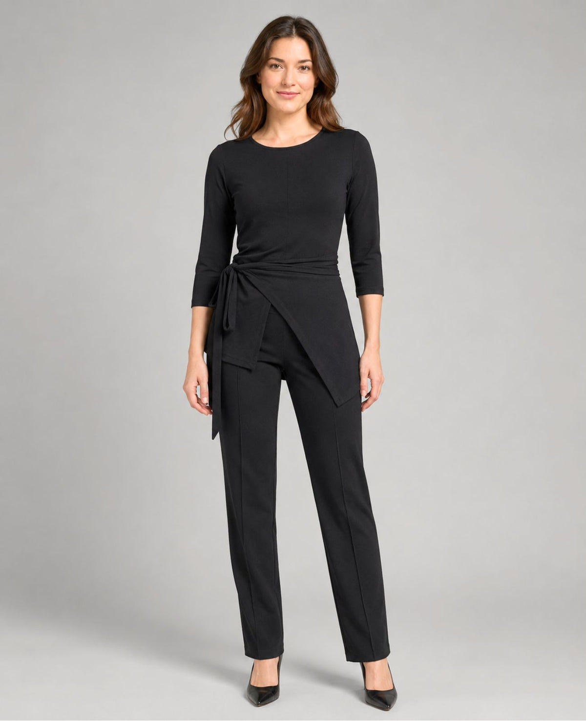 The Vesper Wrap Top | Long Sleeve Black Blouse for Musicians