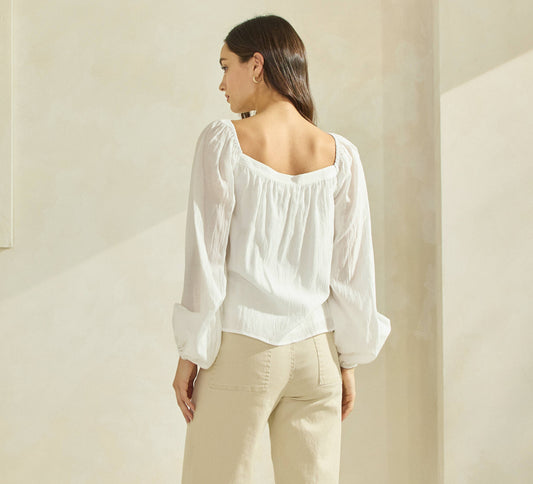 Sweetheart Summer Blouse in White