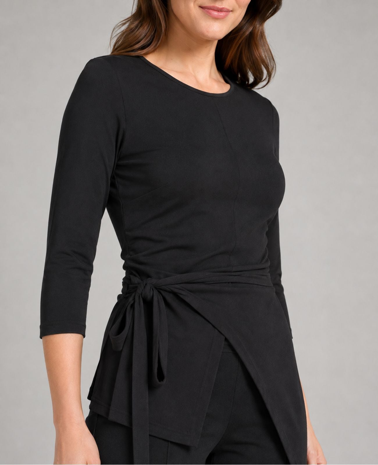 The Vesper Wrap Top | Long Sleeve Black Blouse for Musicians