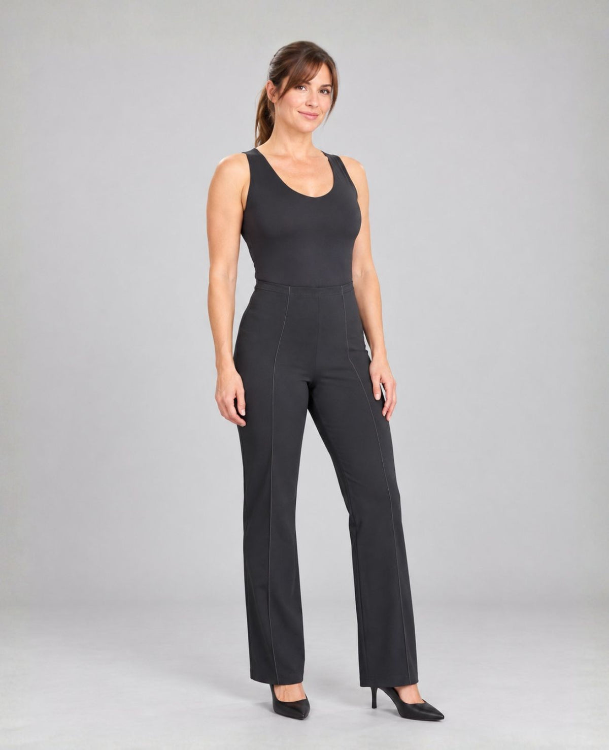 Tailored Straight Leg Stretch Pants | Concert Black Pants for Musicians