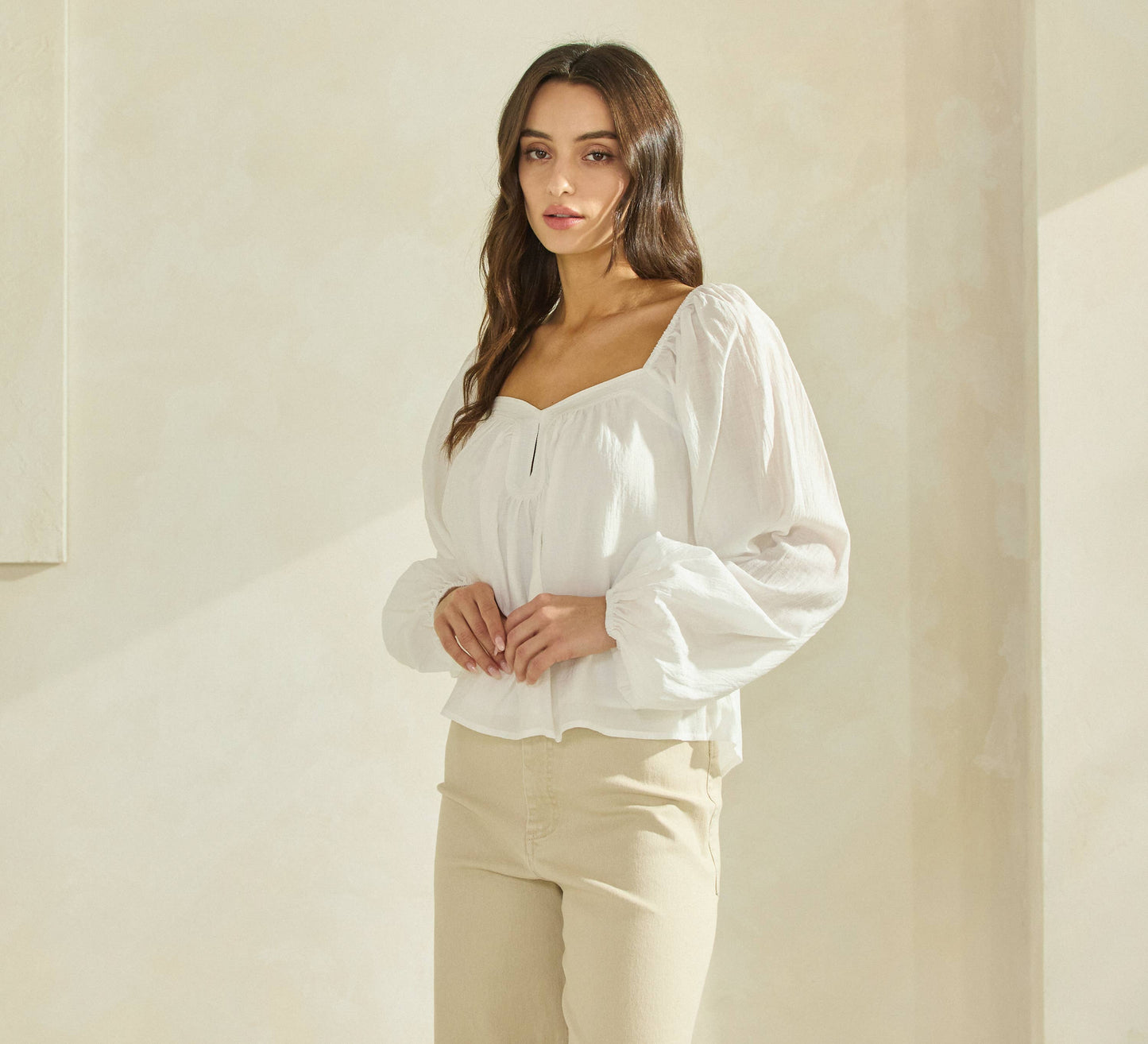 Sweetheart Summer Blouse in White