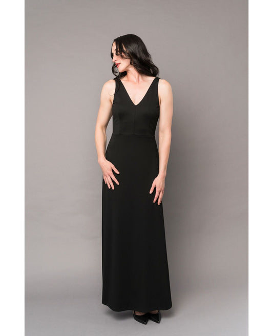 sleeveless formal concert black dress