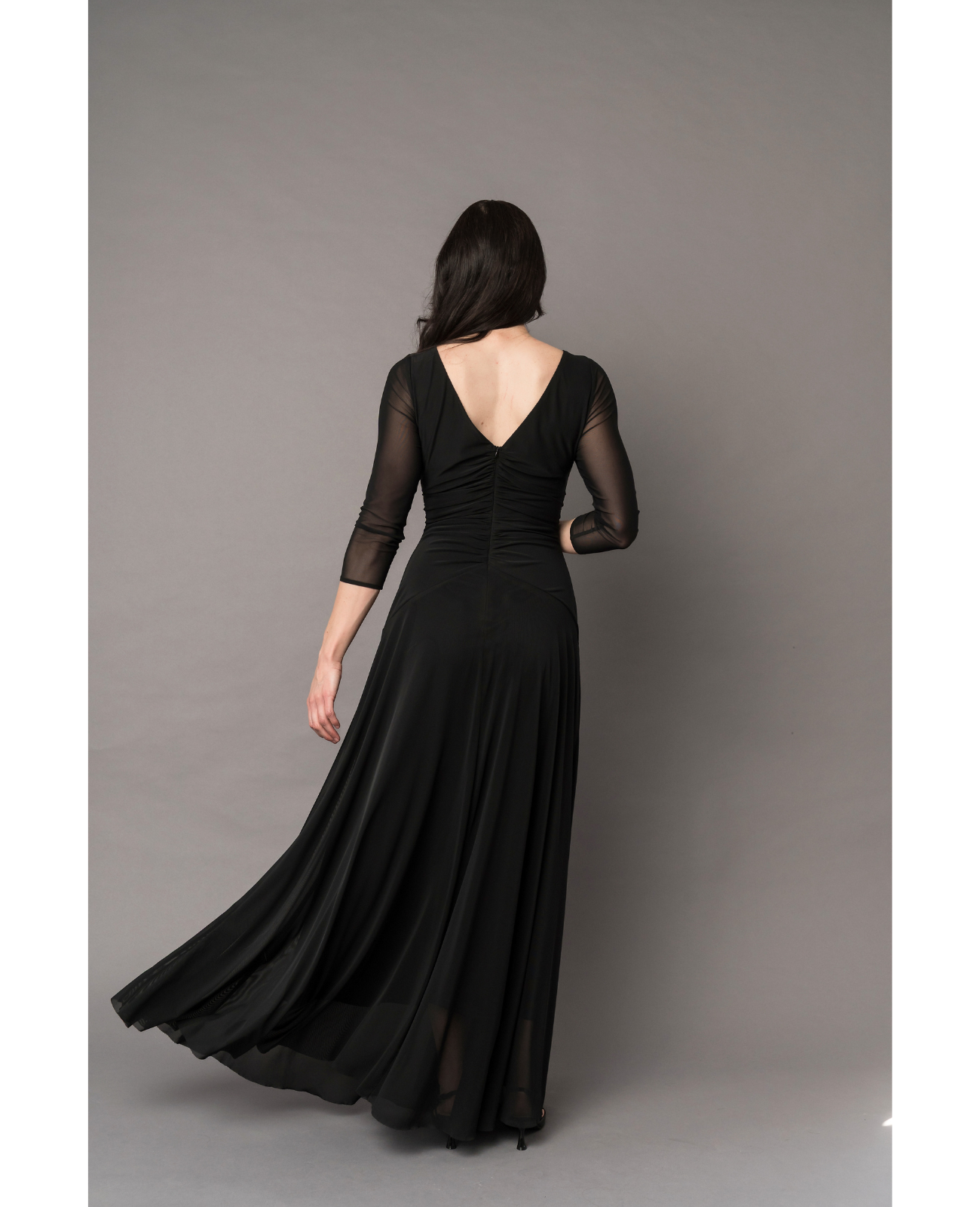 Ruched Mesh Dress – Formal Concert Dress for Musicians Ruched Mesh Dress – Formal Concert Dress for Musicians