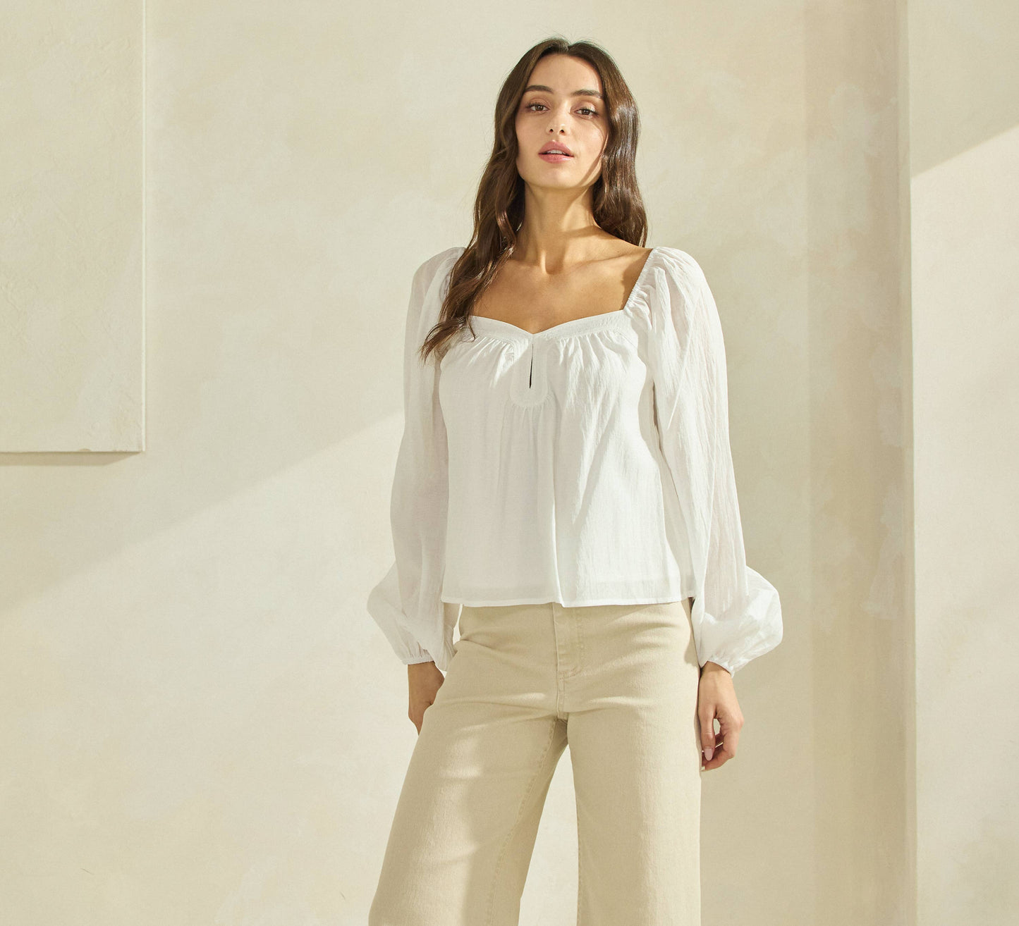 Sweetheart Summer Blouse in White