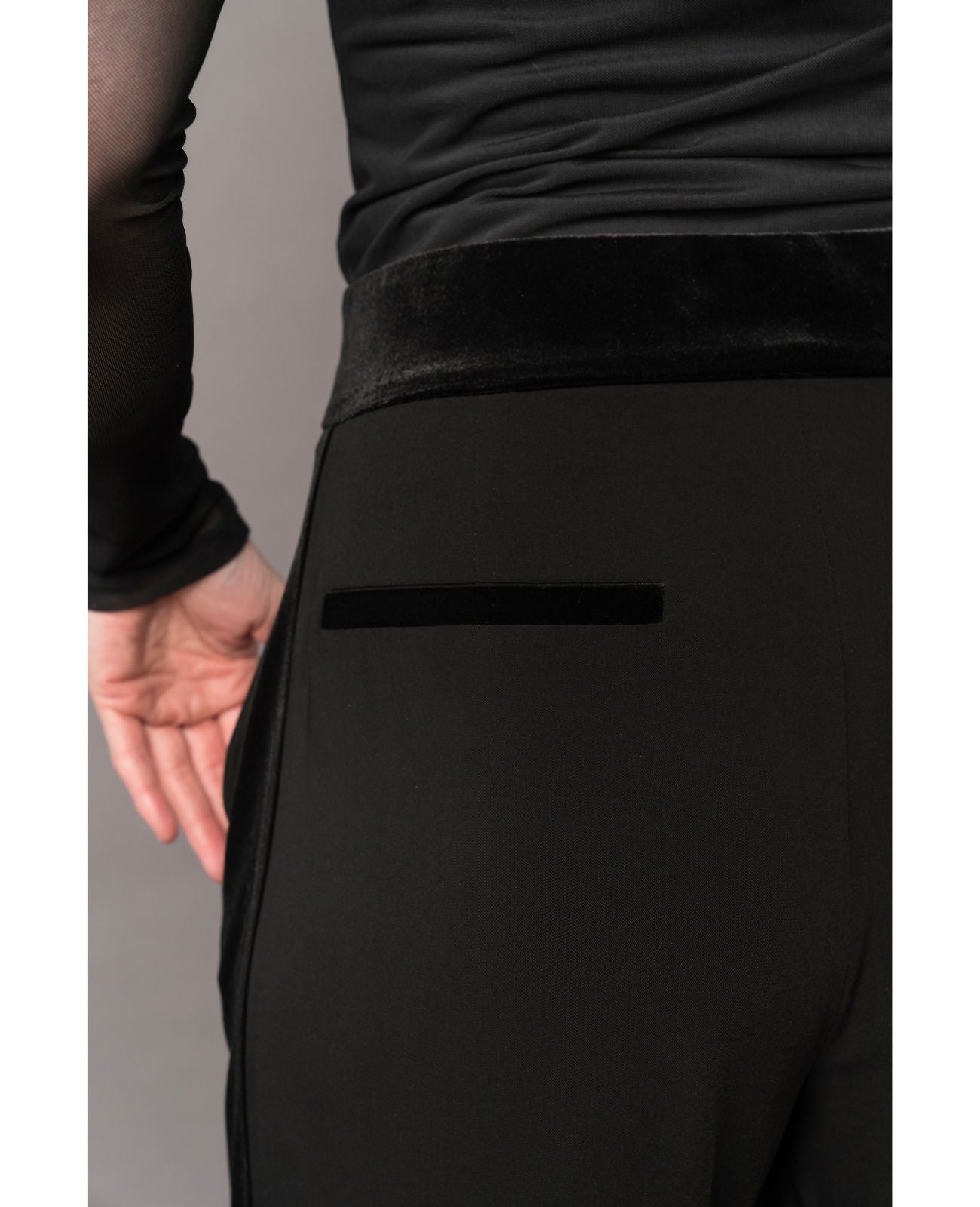 women's velvet tux pants