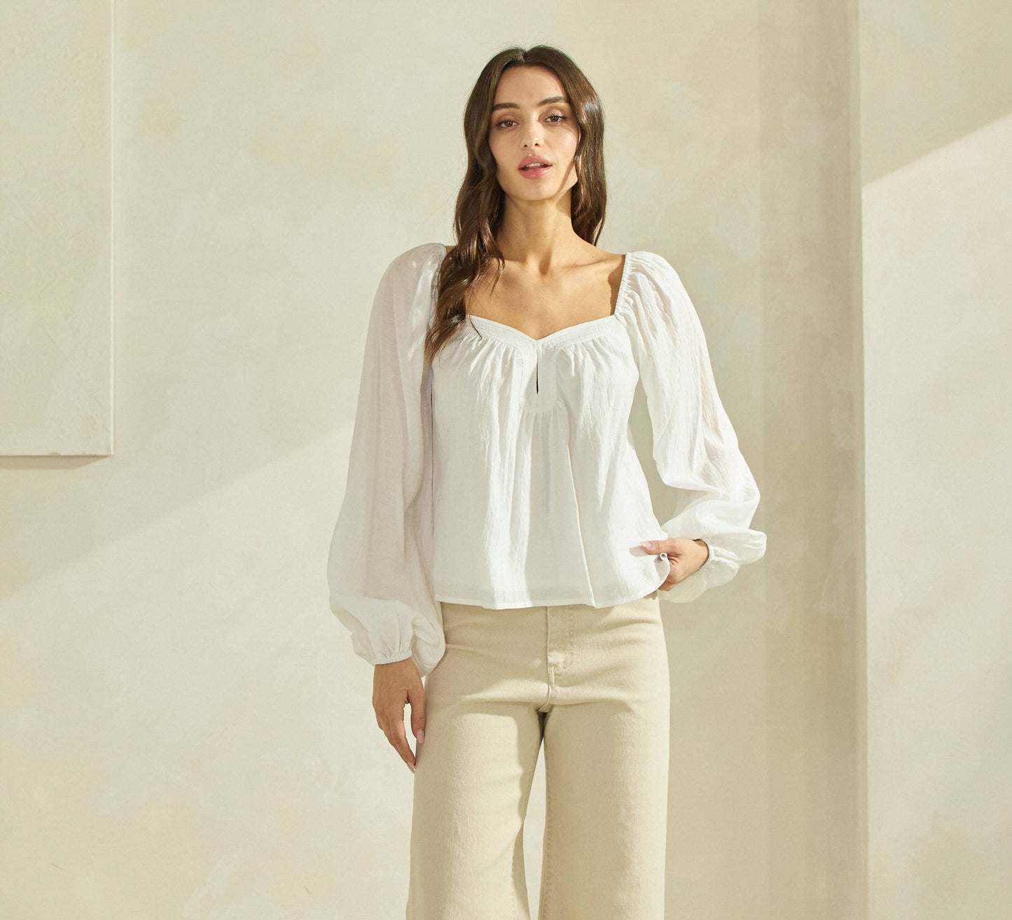 Sweetheart Summer Blouse in White