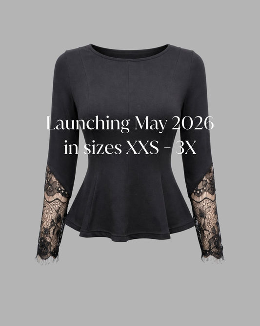 Peplum Top with Lace Sleeves