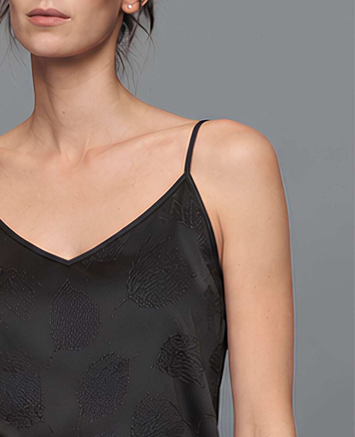 black jacquard cami with adjustable straps by blackstrad concert attire