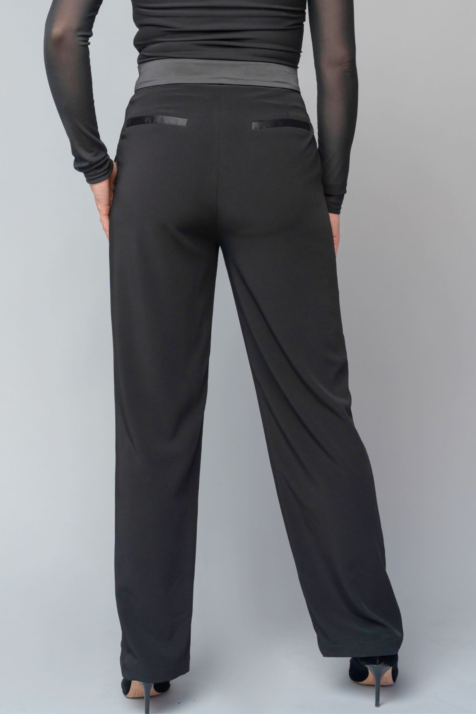 women's concert black tuxedo pants