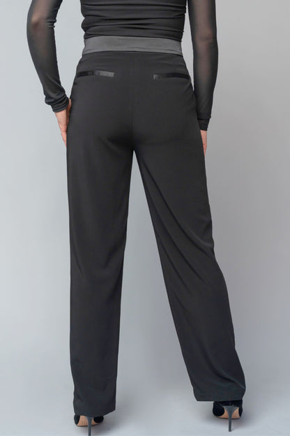women's concert black tuxedo pants