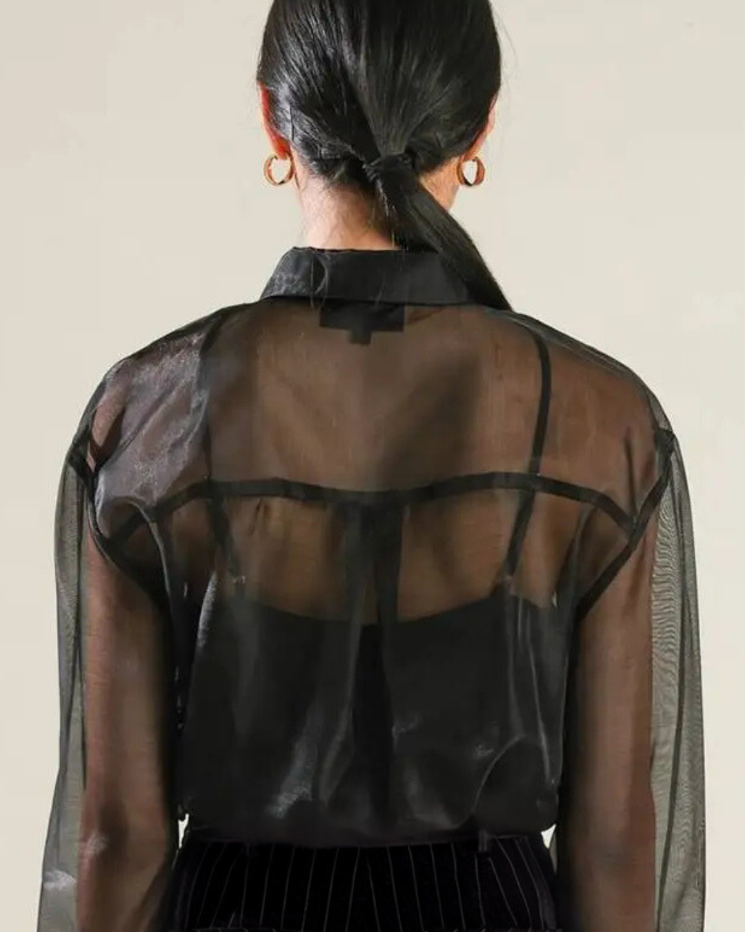 Sheer Button-Down Top
