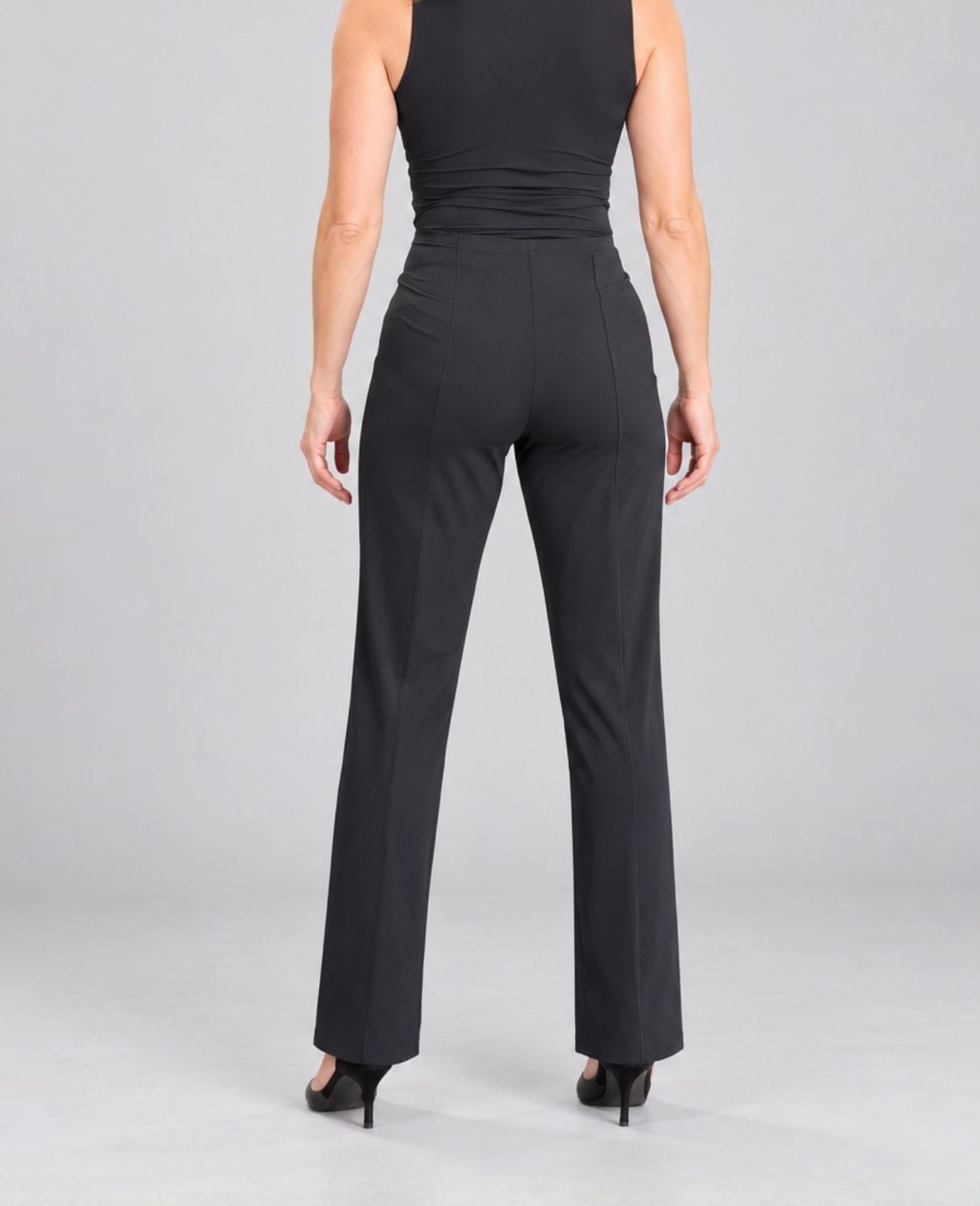 Tailored Straight Leg Stretch Pants | Concert Black Pants for Musicians