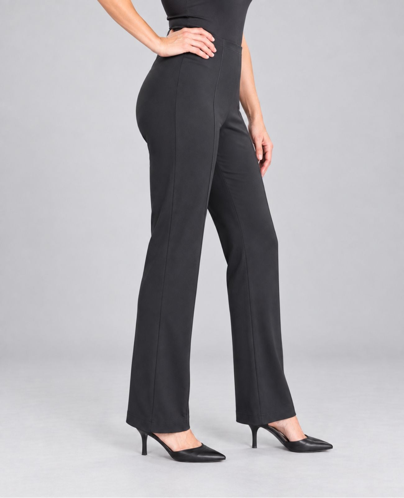 Tailored Straight Leg Stretch Pants | Concert Black Pants for Musicians