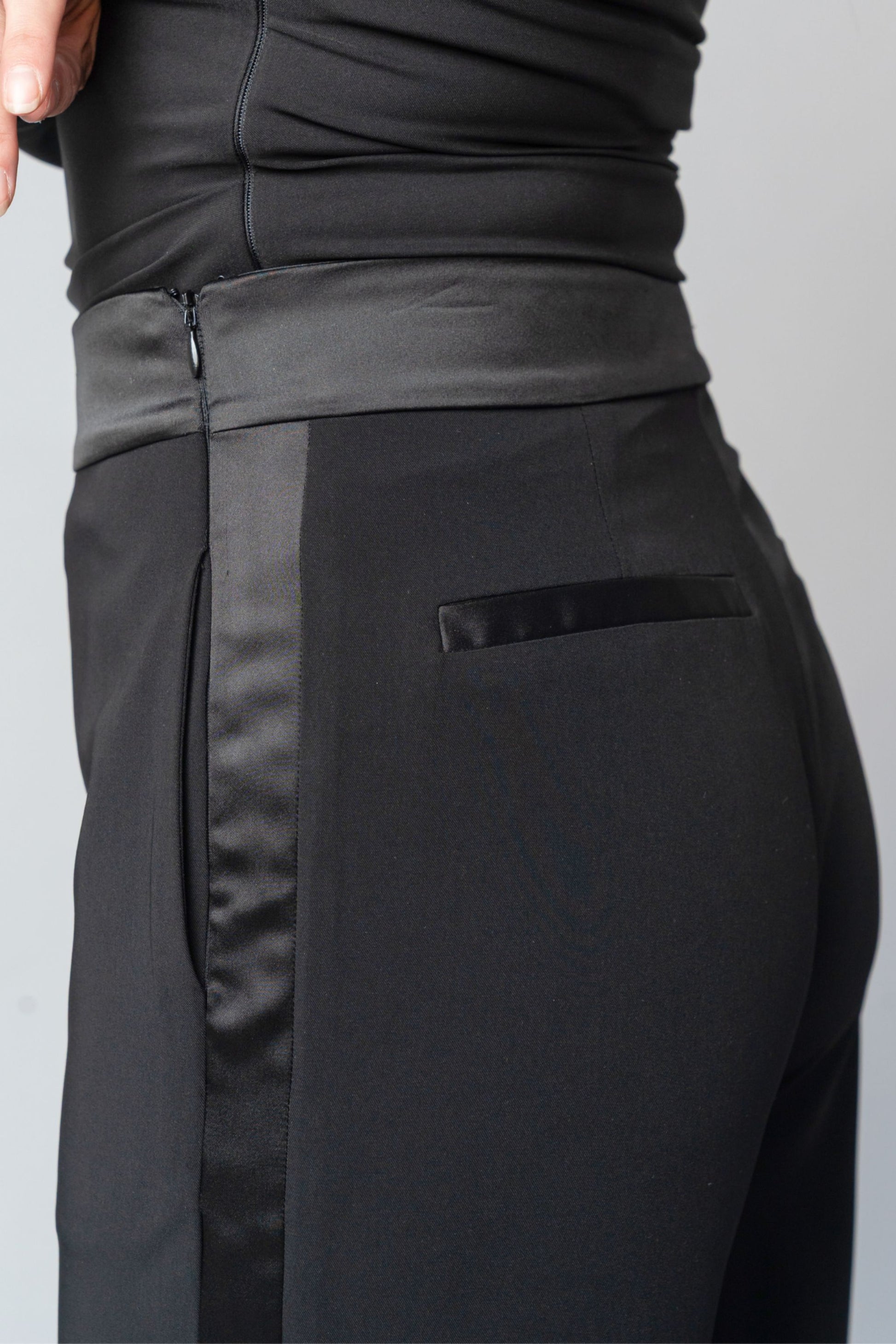 women's concert black tuxedo pants