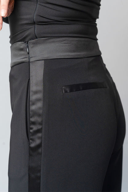 women's concert black tuxedo pants
