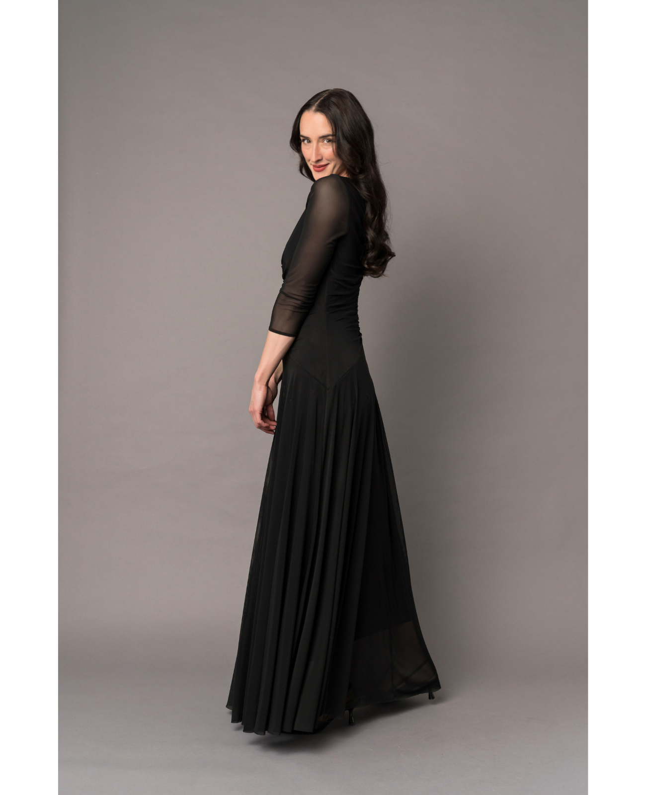 Ruched Mesh Dress – Formal Concert Dress for Musicians Ruched Mesh Dress – Formal Concert Dress for Musicians
