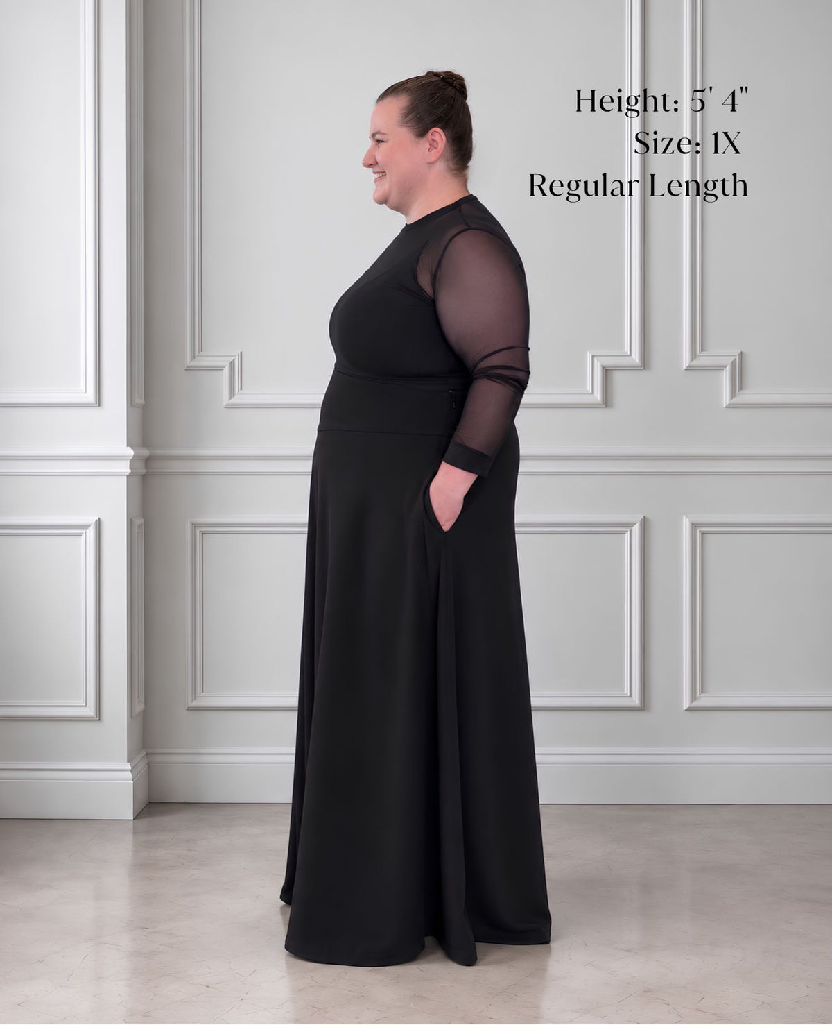 plus size a-line formal black skirt