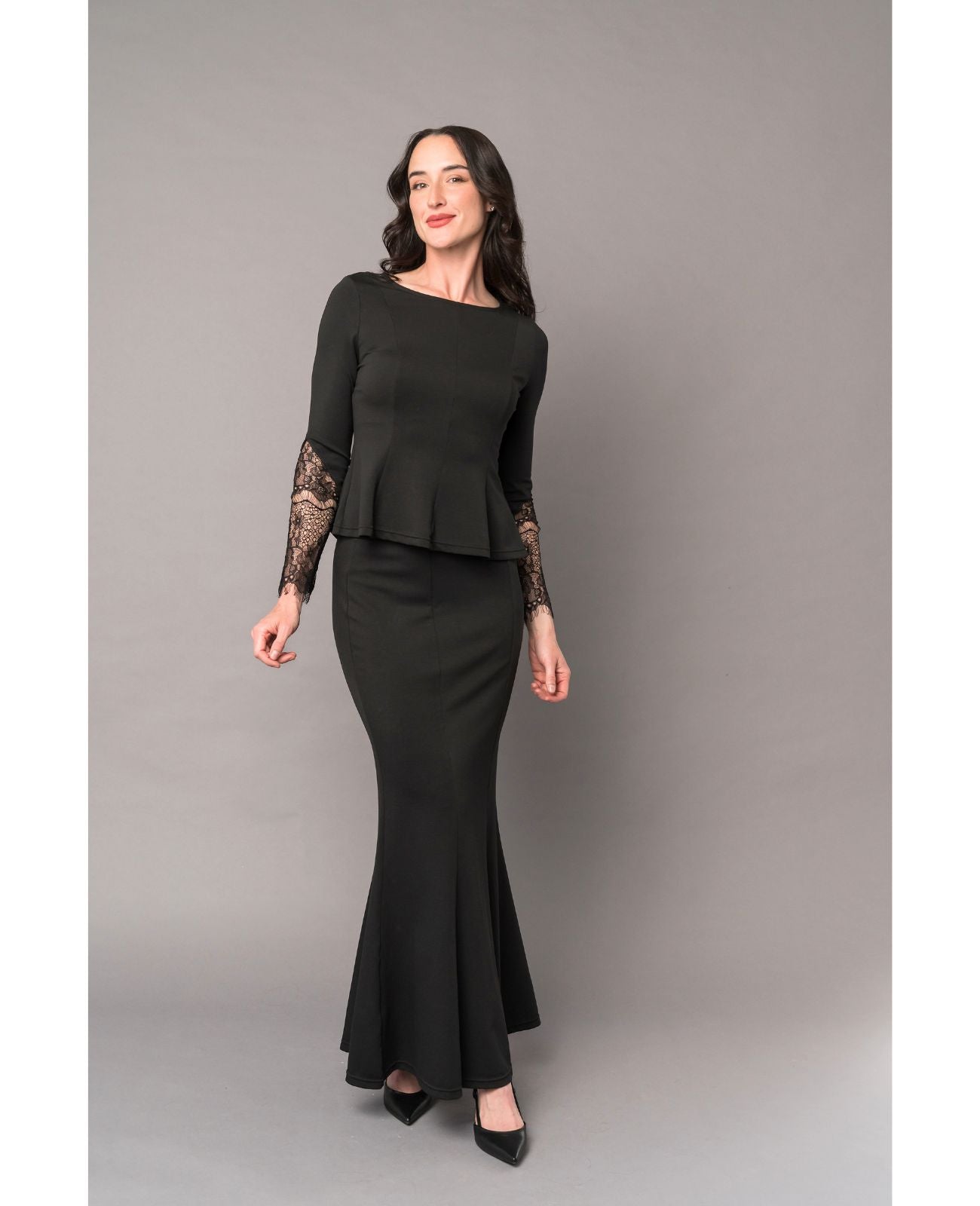 Concert Black Stretch Formal Maxi Skirt