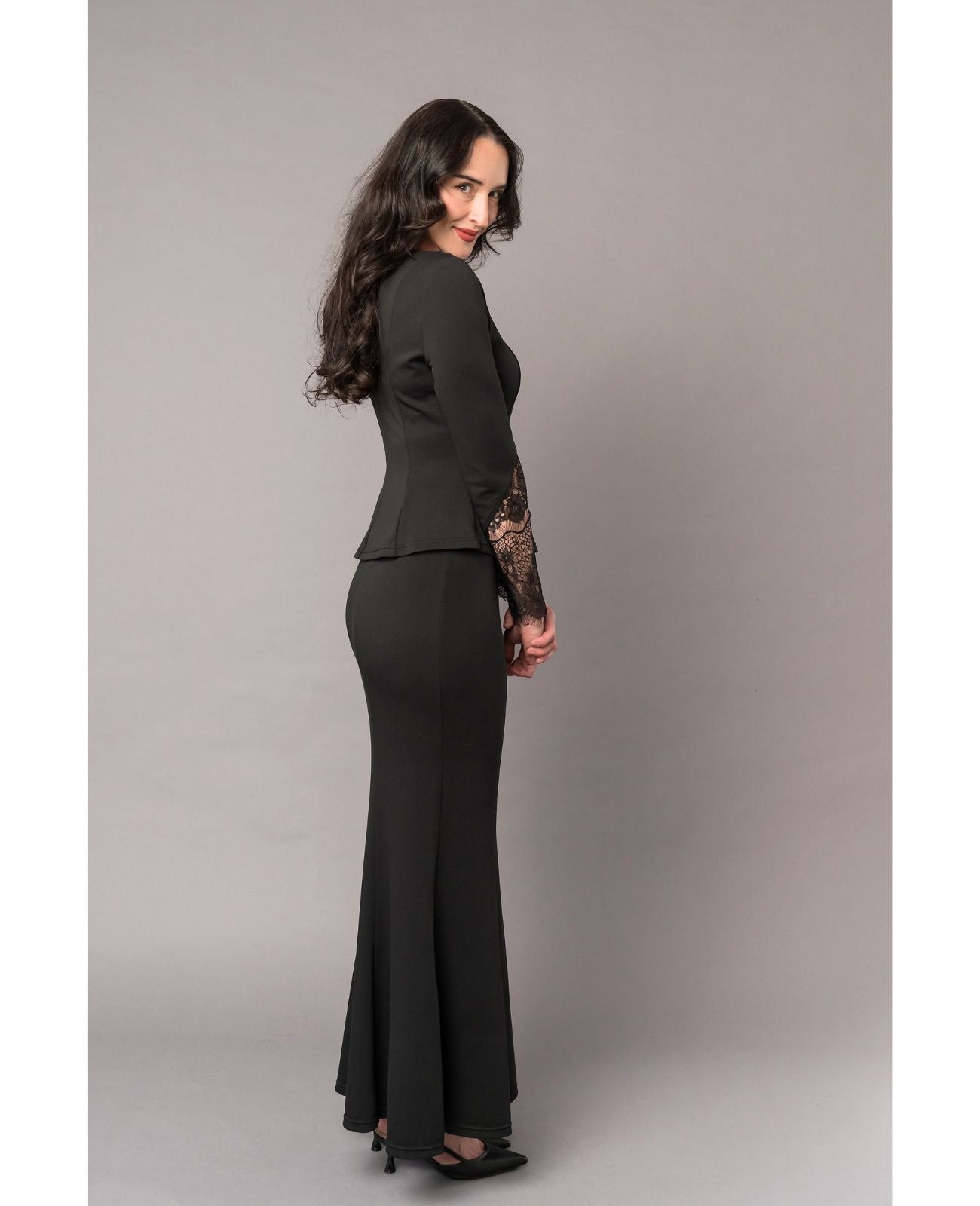 Concert Black Stretch Formal Maxi Skirt
