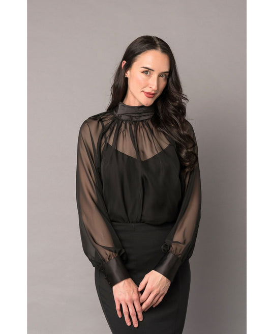 Long sleeve concert black blouse