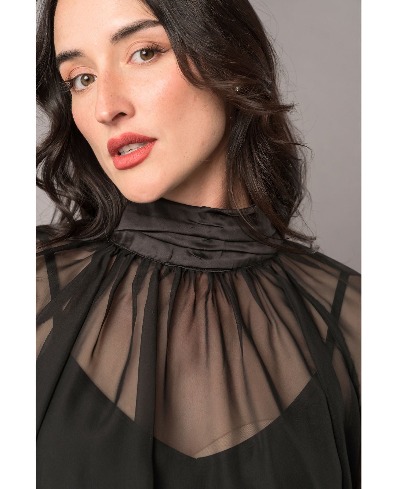 Long sleeve concert black blouse