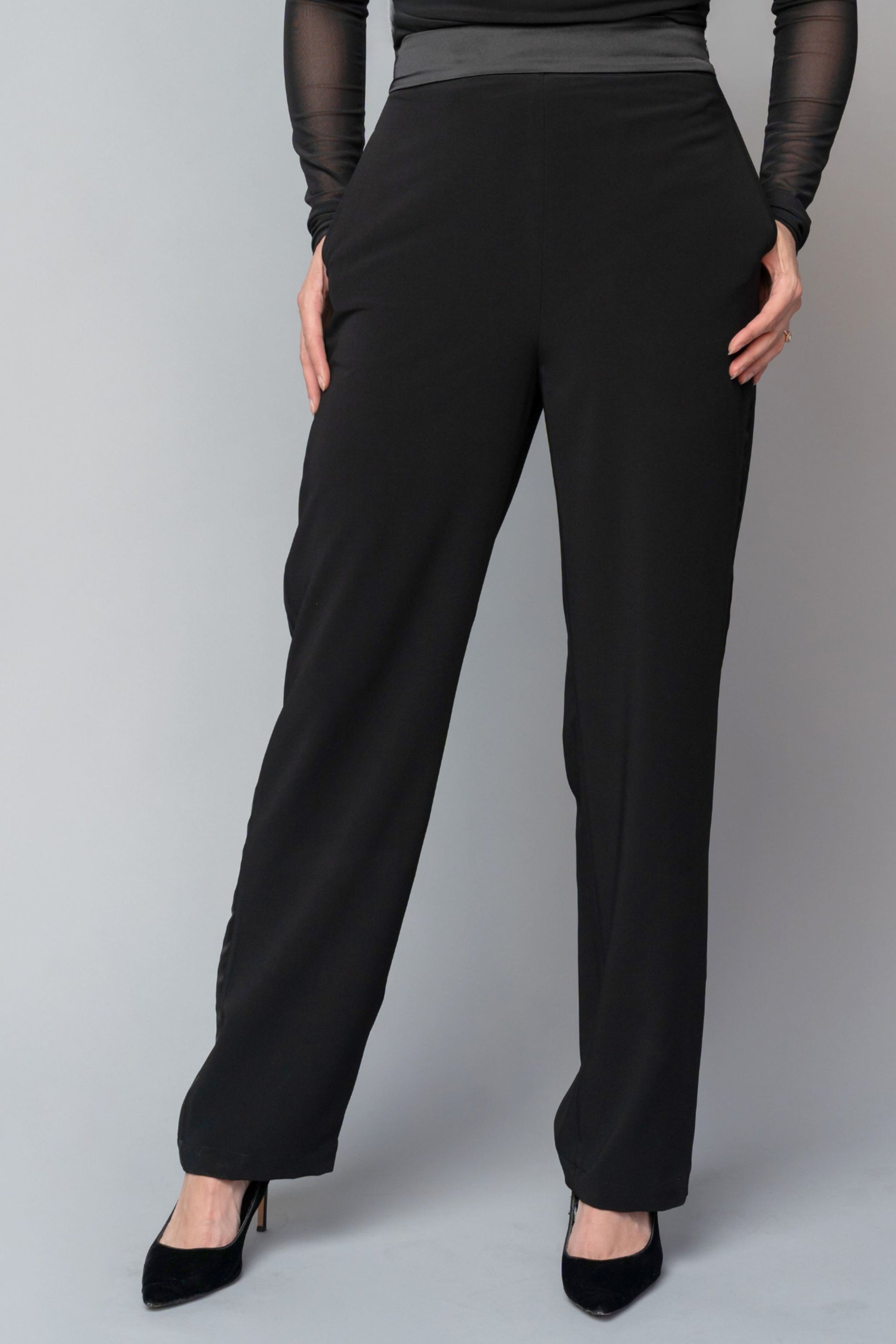 women's concert black tuxedo pants