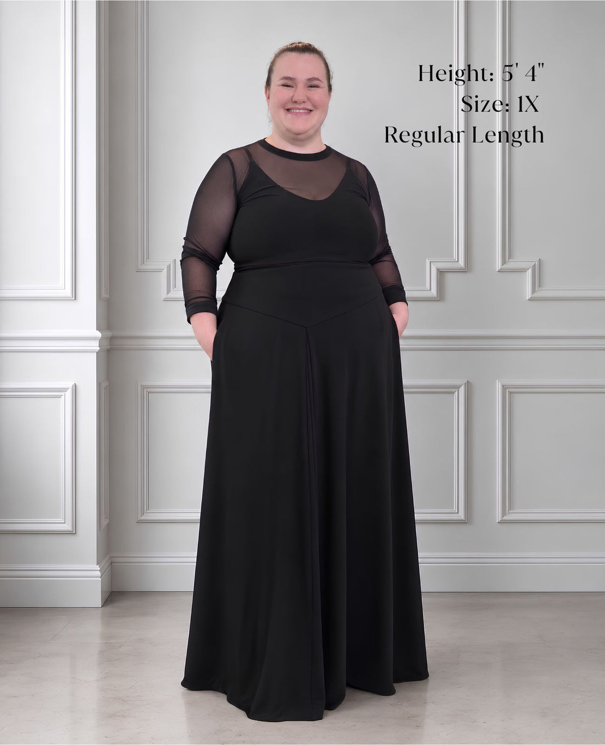 plus size a-line formal black skirt