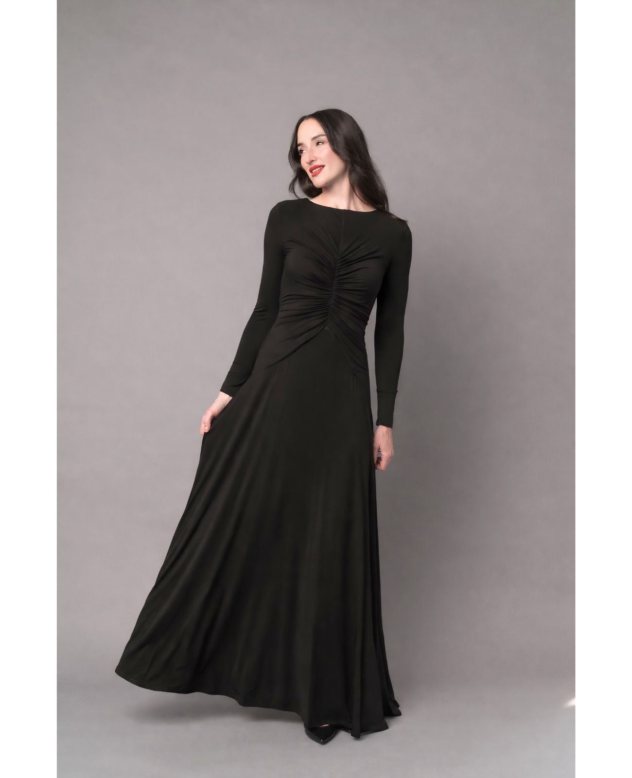 natural fiber concert black dress