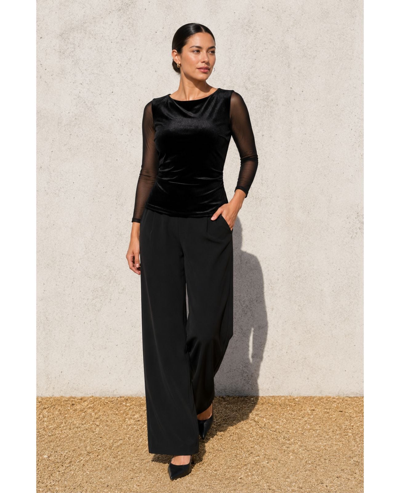 Velvet Top and Trad Tux Pant Set