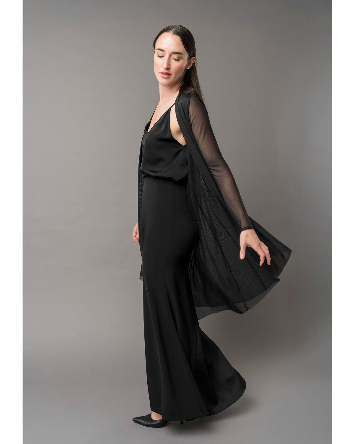 The Mesh Cardigan | Sheer Concert Black Cardigan for Musicians