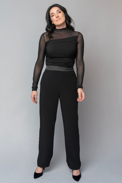 women's concert black tuxedo pants