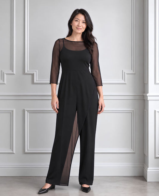 asymmetrical long sleeve sheer top 