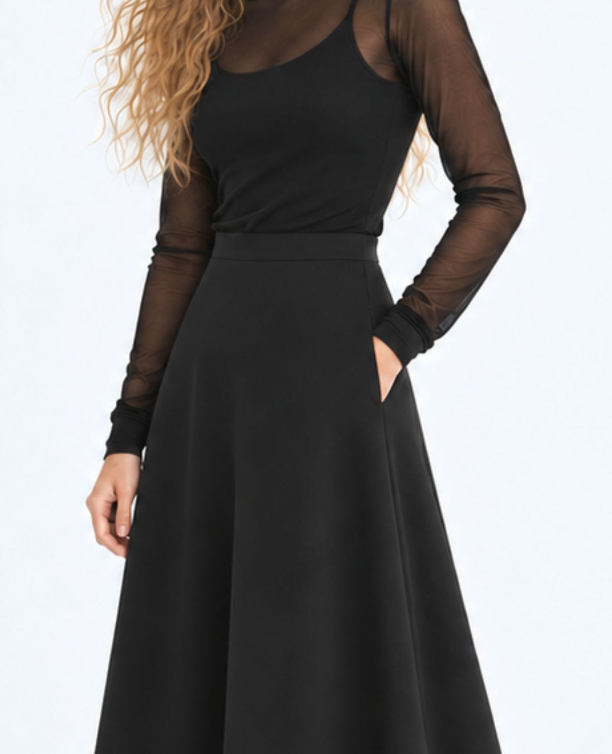 The Essential Concert Black Skirt | A-Line Skirt with Pockets for Musicians