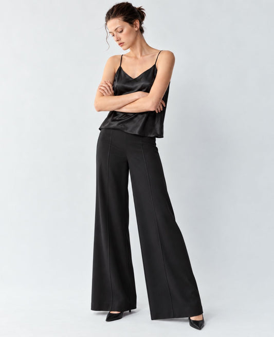 Wide Leg Black Stretch Pants | Concert Black Pants for Musicians