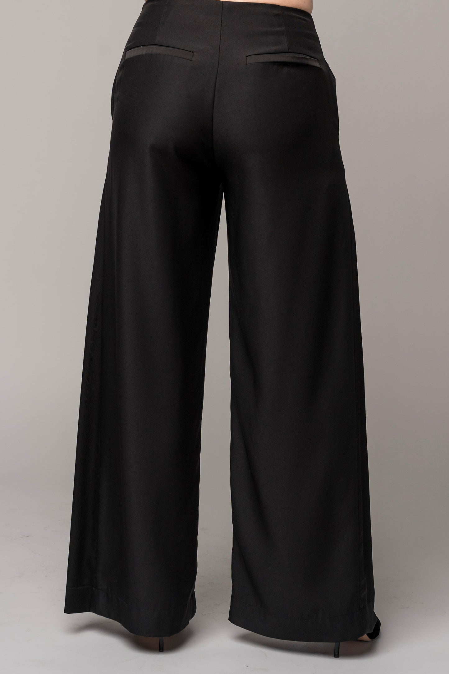 formal black pants, minimalist formal black pants, formal black pant set, black dress pants, concert black, concert attire, dressy black trousers wide leg black trousers, wide leg black pants, women's tux pants, breathable pants, black pants with pockets, pants with satin side stripe