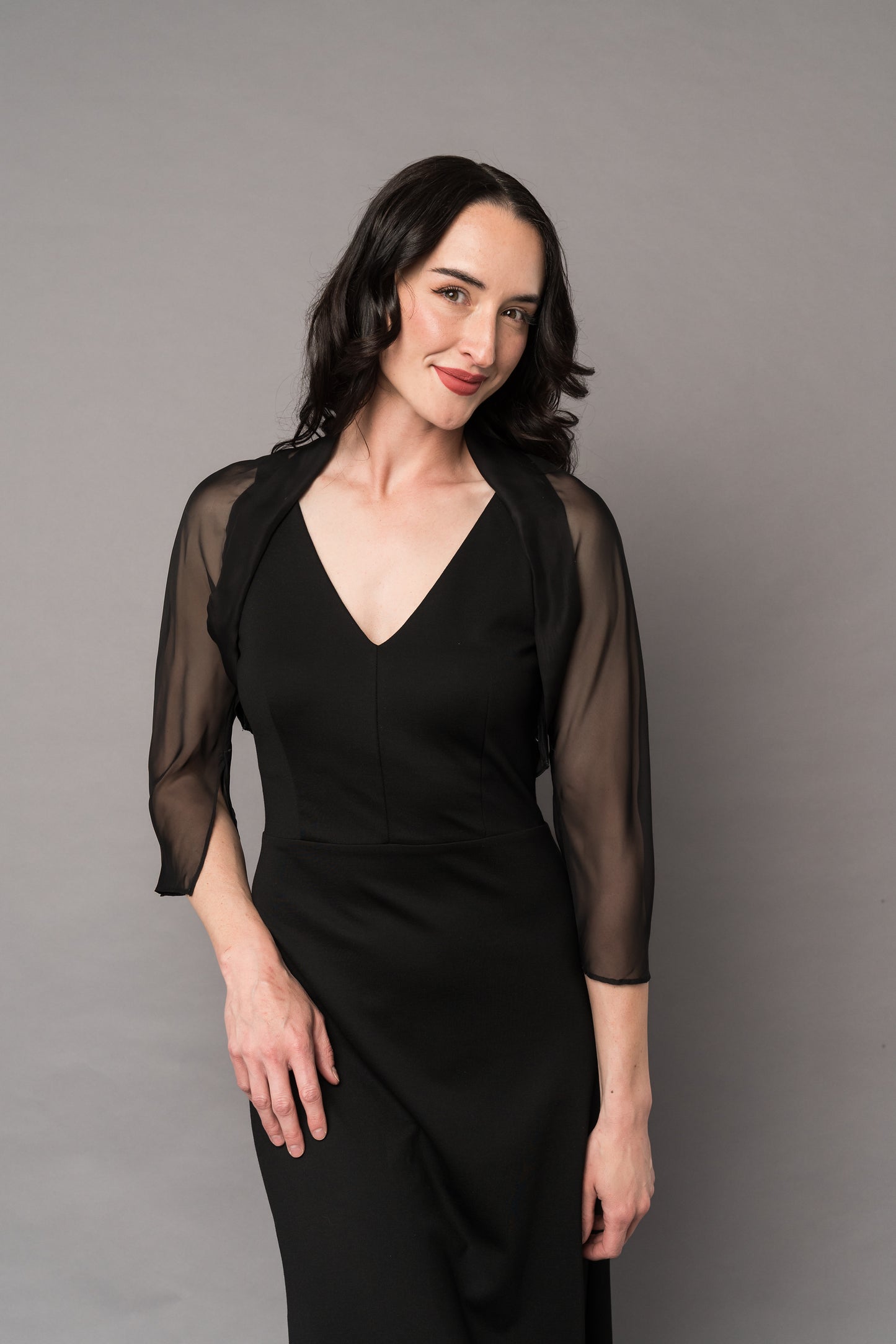 slim fit dress slacks LaDivine J881 Long Evening Fitted Formal Bolero Dress – The Dress Outlet
