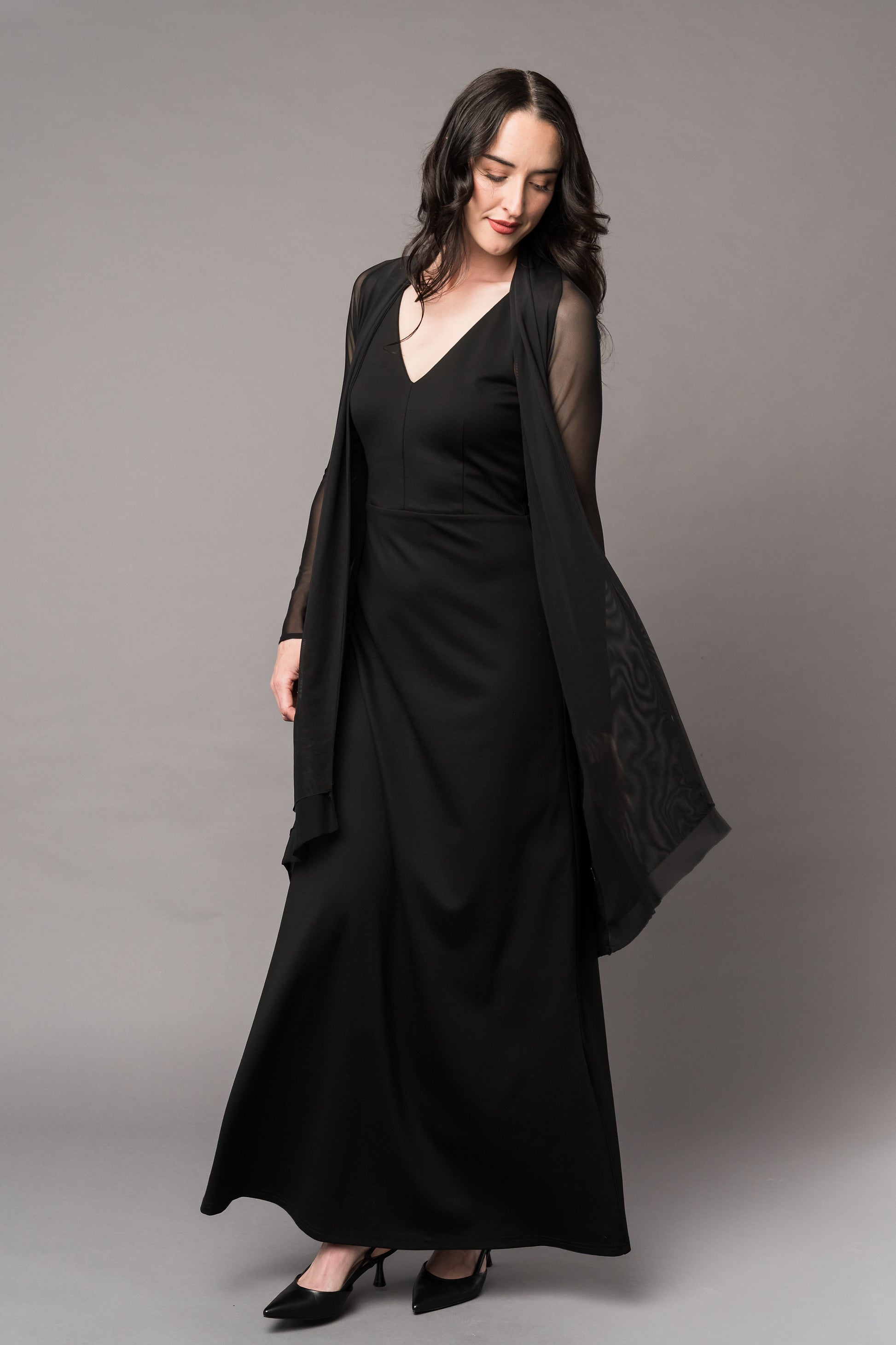 Mesh Cardigan – Sheer Concert Black Duster for Musicians