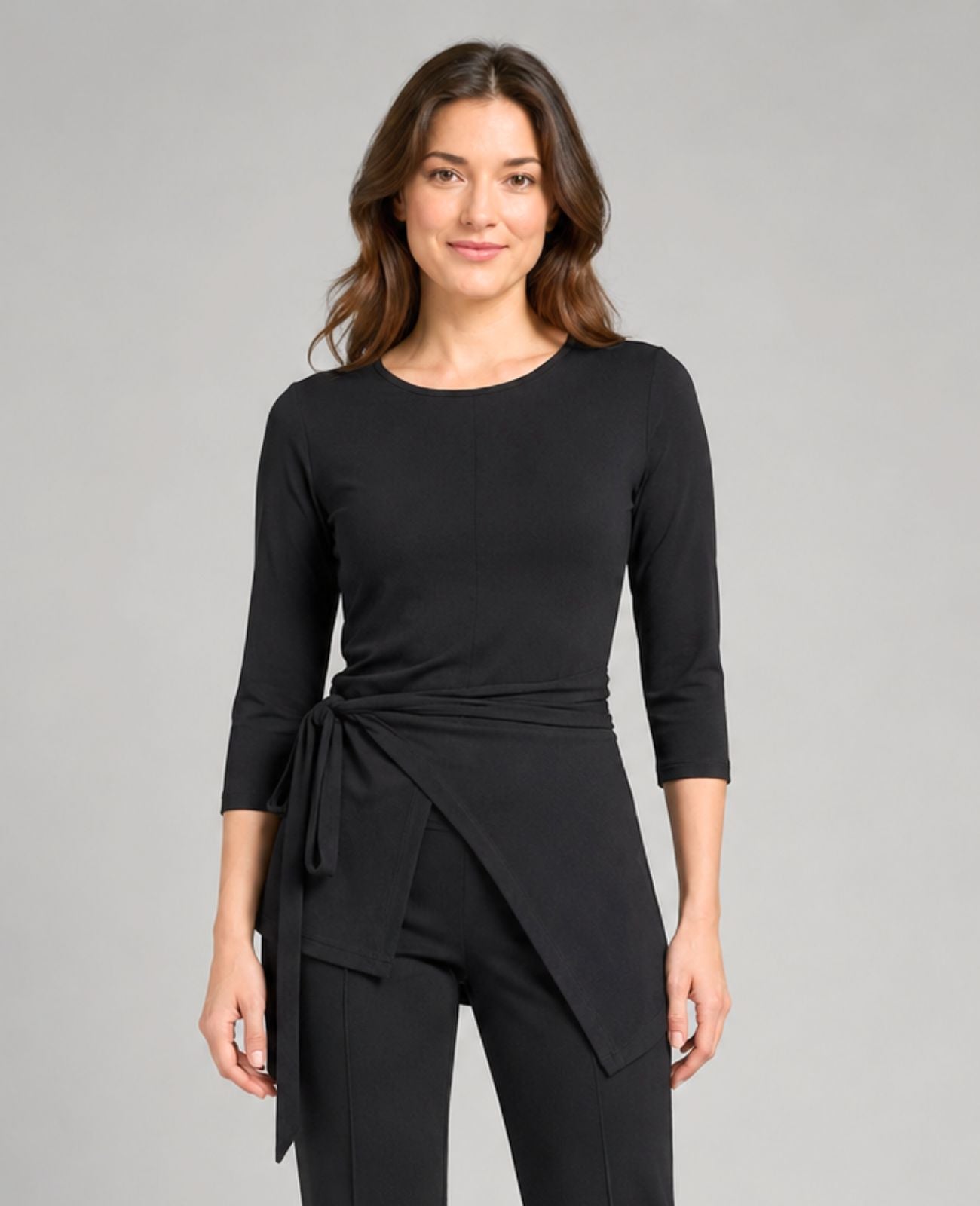 The Vesper Wrap Top | Long Sleeve Black Blouse for Musicians
