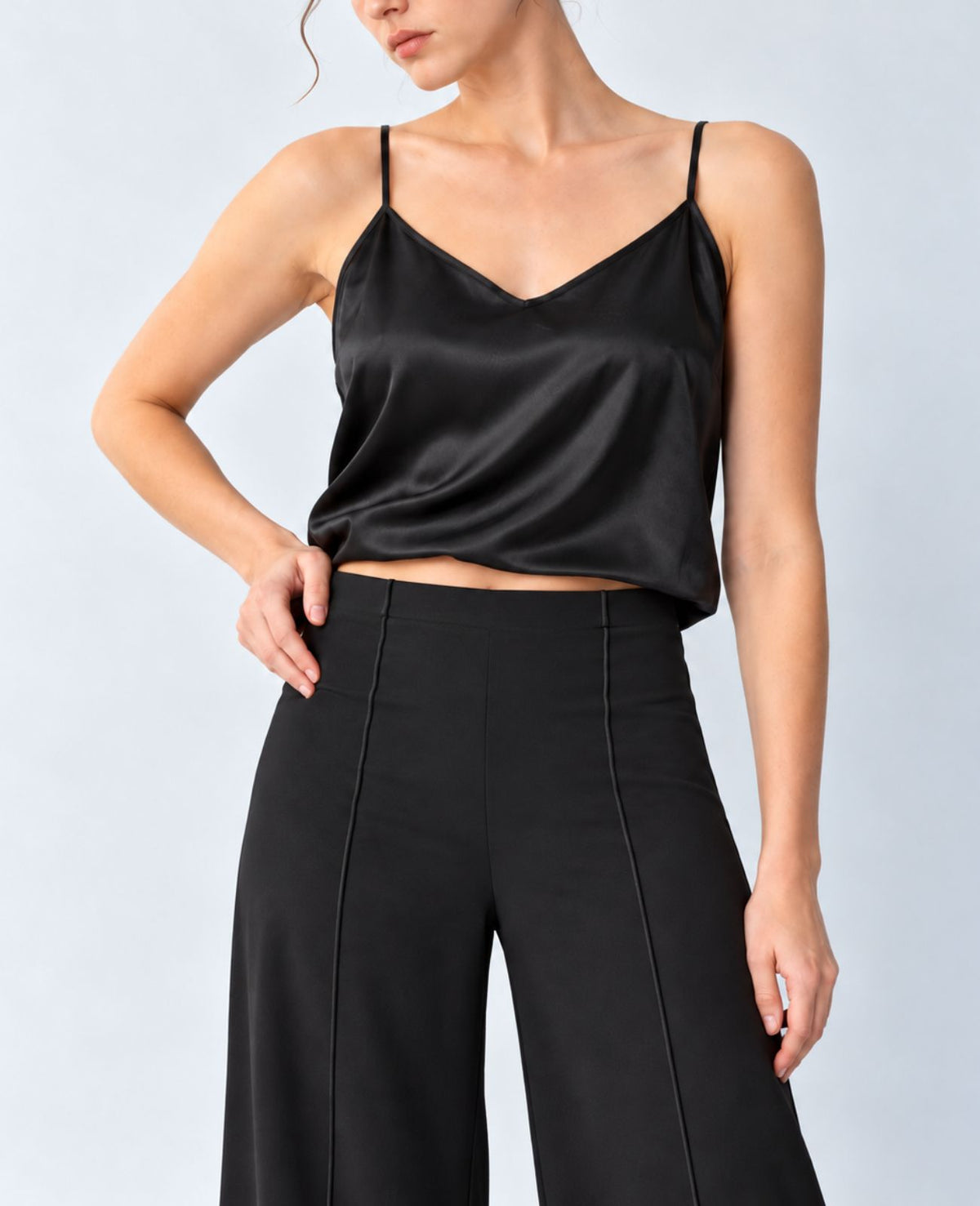Wide Leg Black Stretch Pants | Concert Black Pants for Musicians